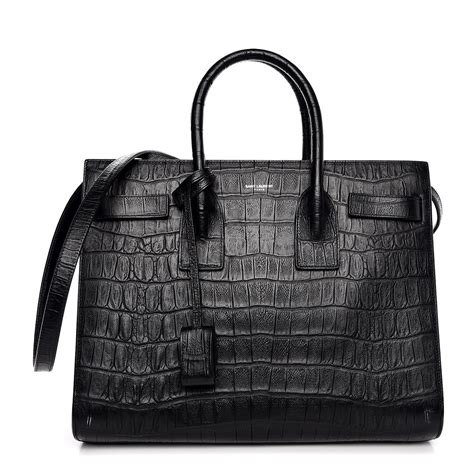 yves saint laurent sac du jour crocodile|Medium Sac De Jour in Matte Embossed Crocodile Leather.